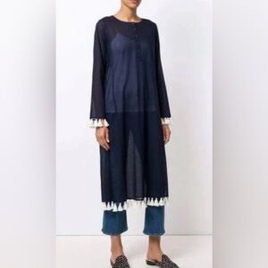 TORY BURCH Sandy Tassel Beach Tunic Midi Dress